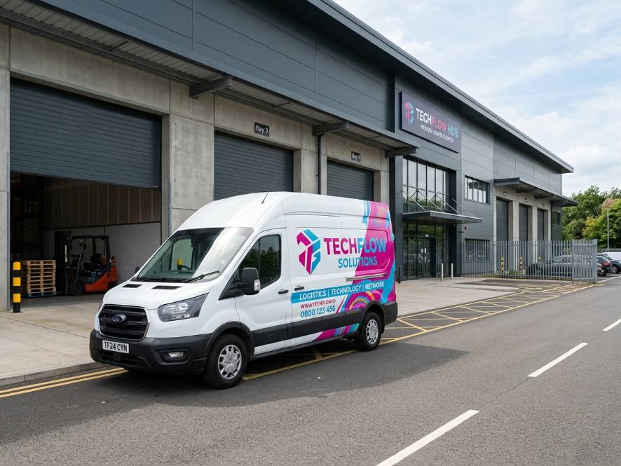 Branded commercial fleet van wrap